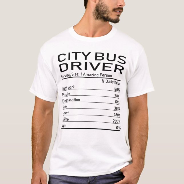 Busfahrer Phantastische Person Ernährung Fakten T-Shirt (Vorderseite)