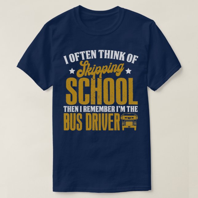 Busfahrer Schoolbus T-Shirt (Design vorne)