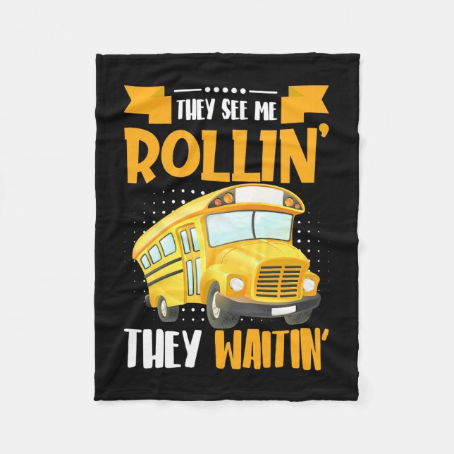 Busfahrer sehen Me Rollin Fleecedecke (Vorderseite)