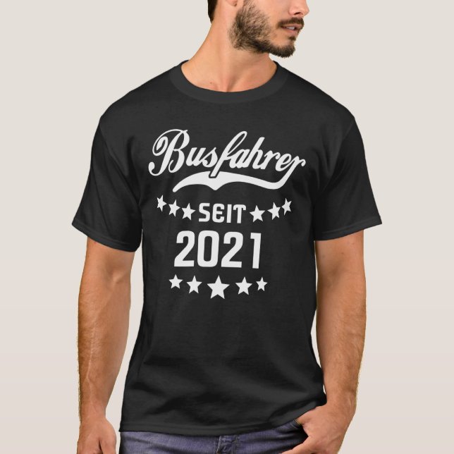 Busfahrer seit 2021 Men Line Bus Man School Bus T-Shirt (Vorderseite)