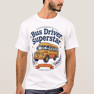 Busfahrer Superstar Retro Schulbus T-Shirt