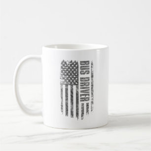 Busfahrer USA-Flagge Distressed-Design Kaffeetasse