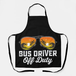 Busfahrer von der Sonnenbrille am letzten Schultag Schürze