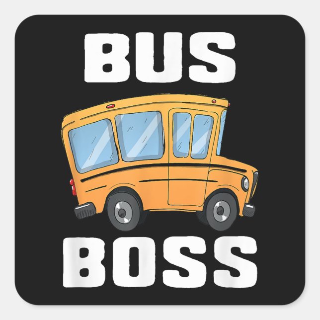 Busfahrer von Funny Bus Quadratischer Aufkleber (Vorderseite)