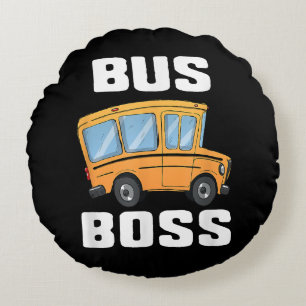 Busfahrer von Funny Bus Rundes Kissen