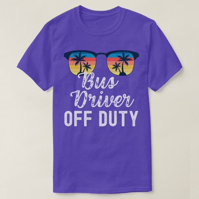 Busfahrer von lustigen Sonnenuntergang-Retro T-Shirt (Design vorne)