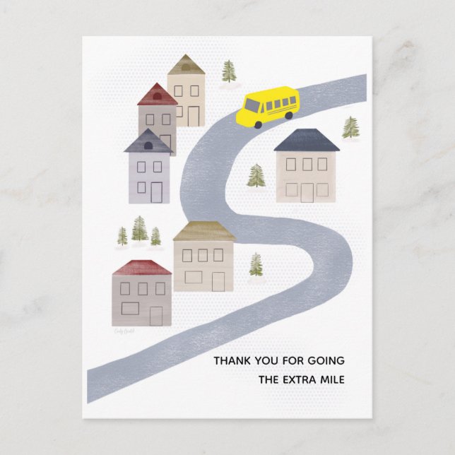 Busfahrer Weihnachten Danke, Lehrer Postkarte (Vorderseite)