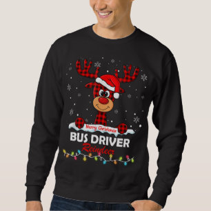 Busfahrer Weihnachtsmannmütze Buffalo Kariert Chri Sweatshirt