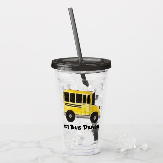 Busfahrer Yellow School Buslehrer Bildung Acryltrinkbecher (Vorderseite Ice)