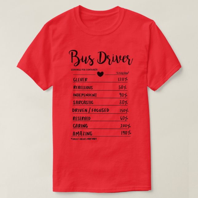 Busfahrerbedienung T-Shirt (Design vorne)