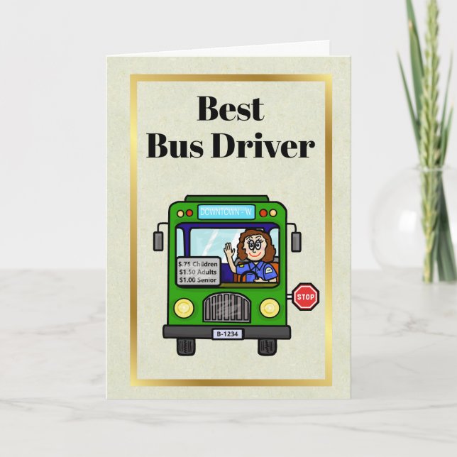 Busfahrerin bei Frauen Danke Karte (Vorderseite)