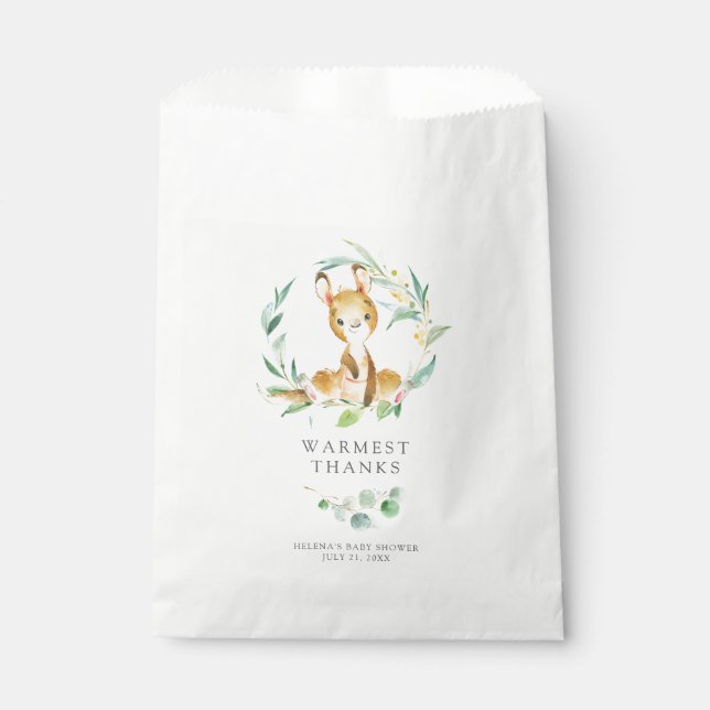 Bush Baby Kangaroo Baby Dusche Fevor Bag Geschenktütchen (Vorderseite)