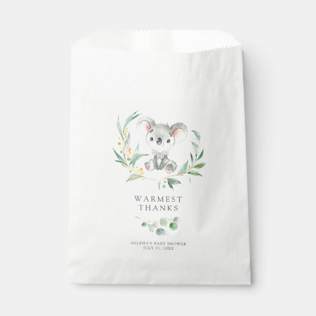 Bush Baby Koala Baby Showdusche Gefallen Taschen Geschenktütchen (Vorderseite)