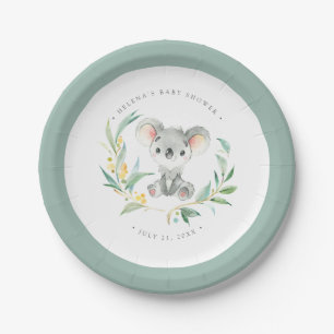 Bush Baby Koala Baby Shower Paper Plate Pappteller