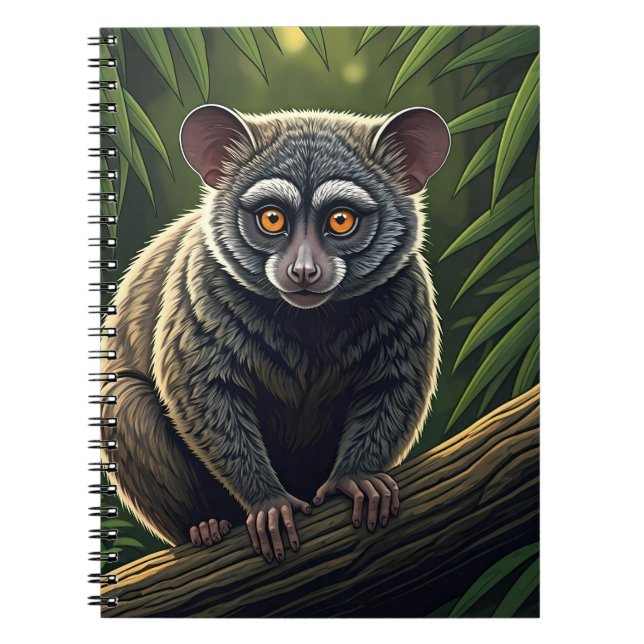 Bush Baby Perched on Jungle Branch Notizblock (Vorderseite)