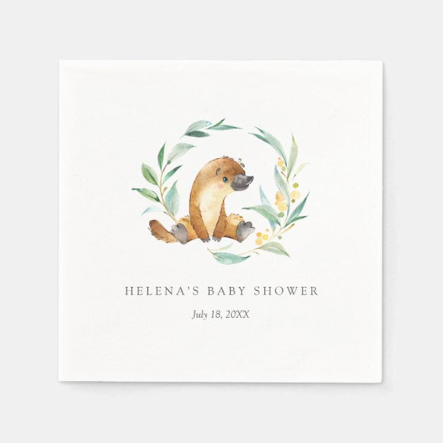 Bush Baby Platypus Baby Shower Napkins Serviette (Vorderseite)