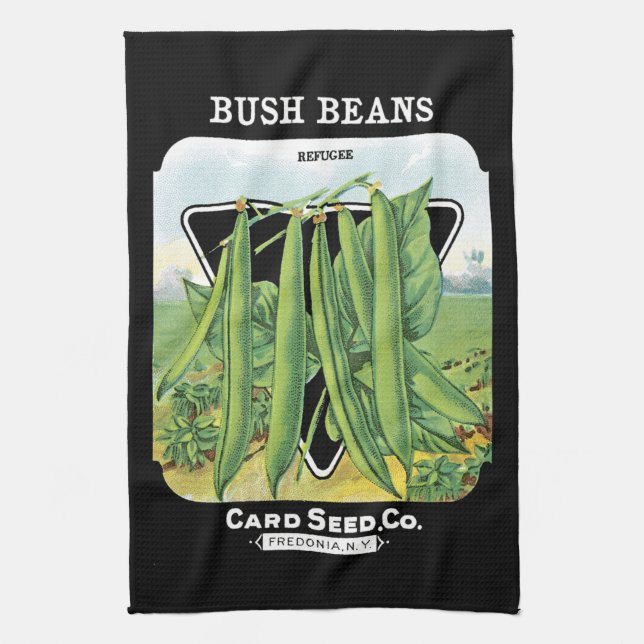 Bush Beans Seed Packet Label Handtuch (Vertikal)