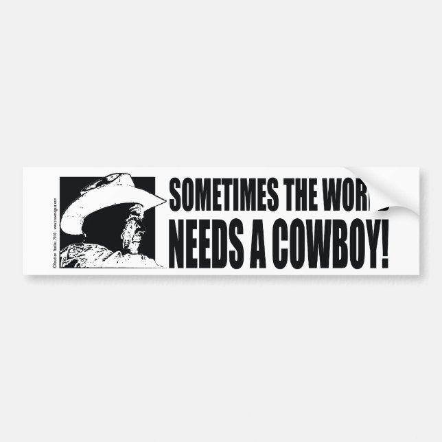 BUSH-Cowboy-Hat-White Autoaufkleber (Vorne)