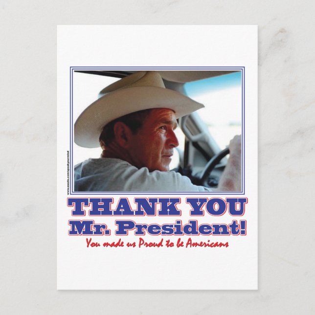 Bush-dankbar-amerikanisch Postkarte (Vorderseite)
