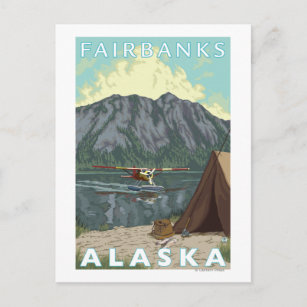 Bush Flugzeug & Fischerei - Fischbanken, Alaska Postkarte