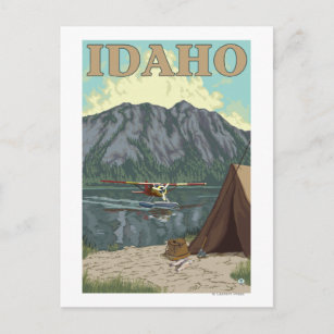 Bush Flugzeug & Fischerei - Idaho Postkarte
