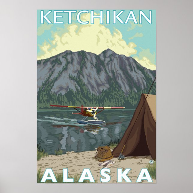 Bush Flugzeug & Fischerei - Ketchikan, Alaska Poster (Vorne)