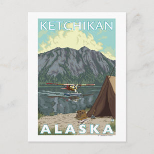 Bush Flugzeug & Fischerei - Ketchikan, Alaska Postkarte