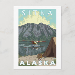 Bush Flugzeug & Fischerei - Sitka, Alaska Postkarte