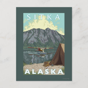 Bush Flugzeug & Fischerei - Sitka, Alaska Postkarte