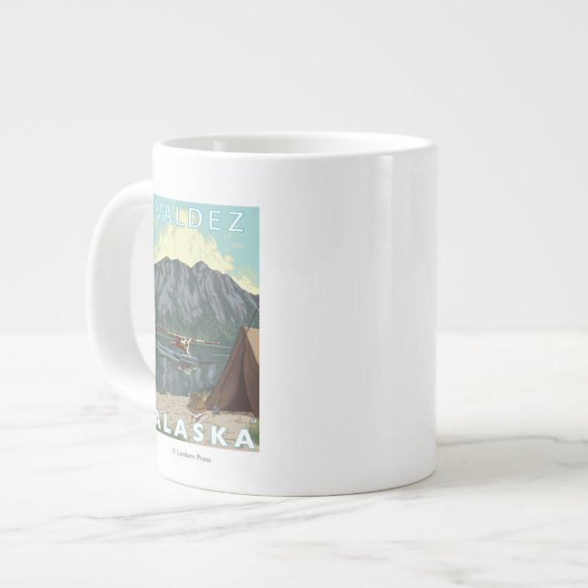 Bush Flugzeug & Fischerei - Valdez, Alaska Jumbo-Tasse (Vorderseite Links)