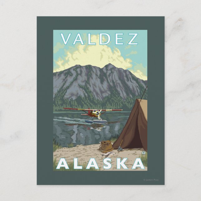 Bush Flugzeug & Fischerei - Valdez, Alaska Postkarte (Vorderseite)