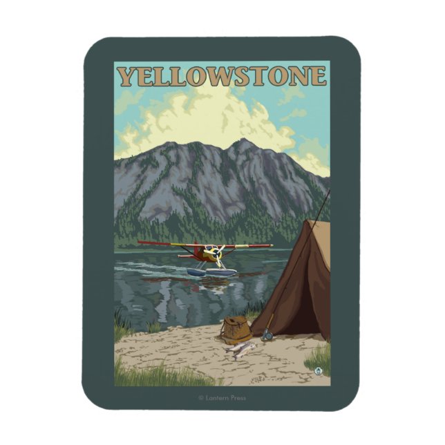 Bush Flugzeug & Fischerei - Yellowstone National Magnet (Vertikal)