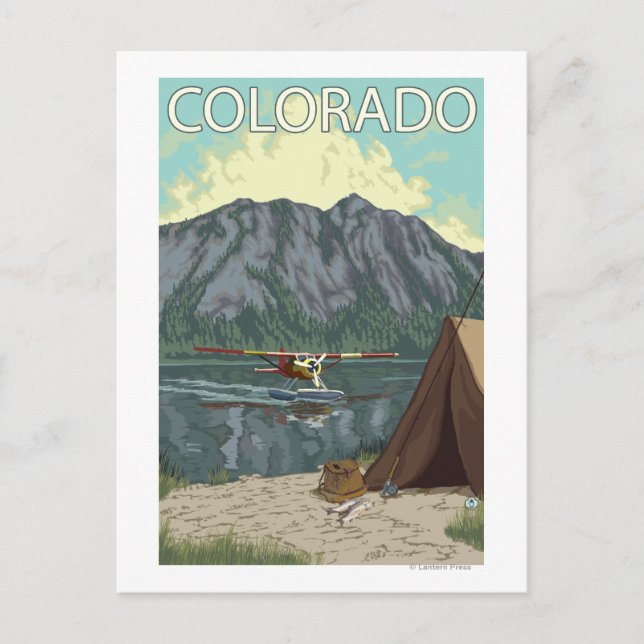 Bush Flugzeug Fishing Colorado Postkarte (Vorderseite)