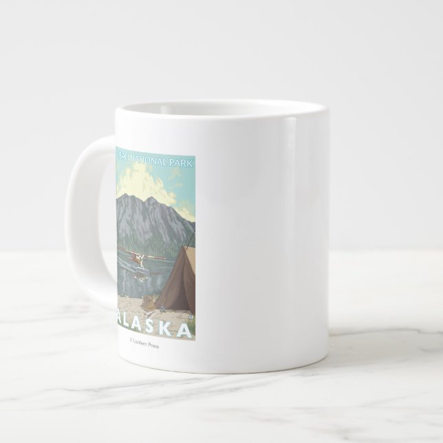 Bush Flugzeug & Fishing - Denali Nat'l Park Jumbo-Tasse (Vorderseite Links)