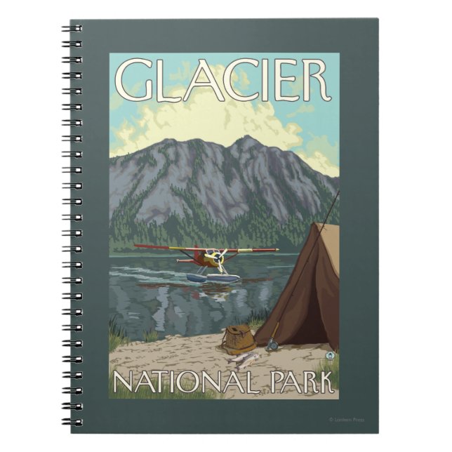 Bush Flugzeug & Fishing - Glacier National Park, M Notizblock (Vorderseite)
