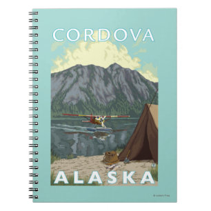 Bush-Flugzeug u. Fischen - Cordova, Alaska Notizblock