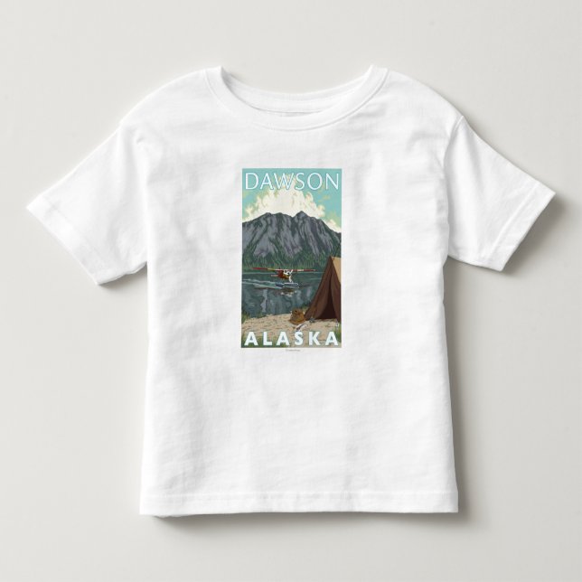 Bush-Flugzeug u. Fischen - Dawson, Alaska Kleinkind T-shirt (Vorderseite)