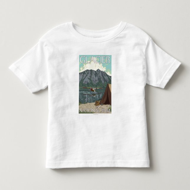 Bush-Flugzeug u. Fischen - Gletscher-Nationalpark, Kleinkind T-shirt (Vorderseite)