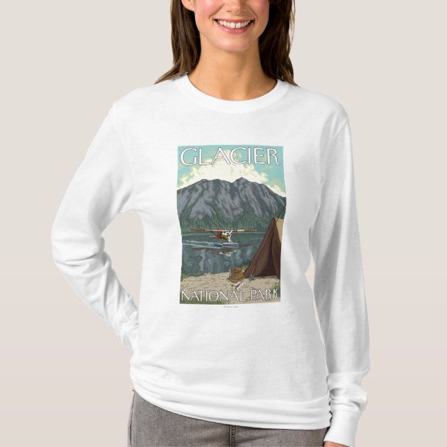 Bush-Flugzeug u. Fischen - Gletscher-Nationalpark, T-Shirt (Vorderseite)