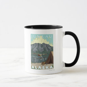 Bush-Flugzeug u. Fischen - Juneau, Alaska Tasse