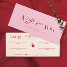 Bush Pink Beauty Salon Geschenkkarte