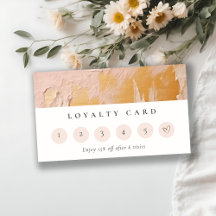 Bush Pink Gold Oil Paint Textile Loyalty Card