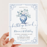 Bush Pink Peony Chinoiserie Birthday Brunch