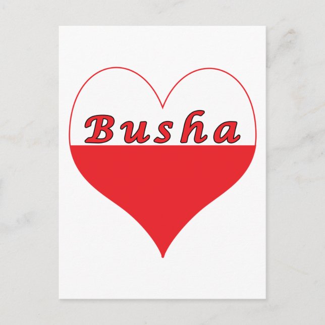 Busha Polnisches Herz Postkarte (Vorderseite)