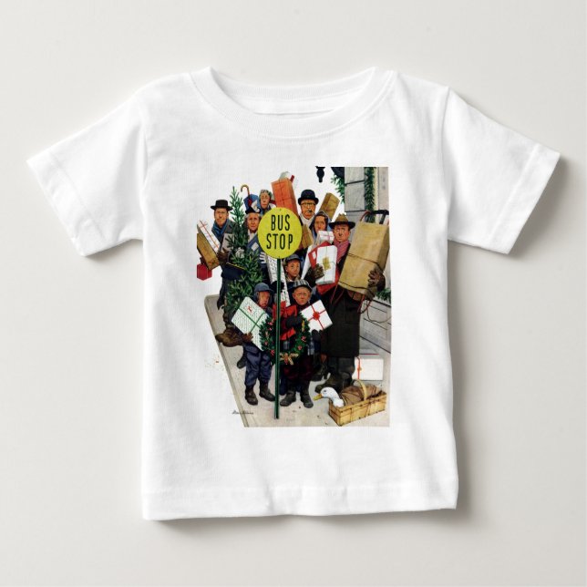 Bushaltestelle am Weihnachten Baby T-shirt (Vorderseite)