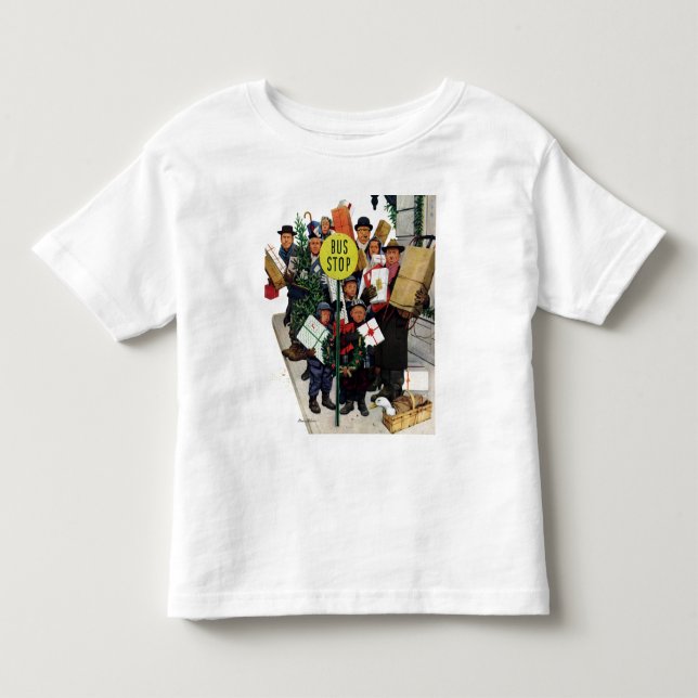 Bushaltestelle am Weihnachten Kleinkind T-shirt (Vorderseite)