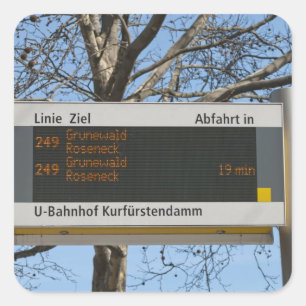Bushaltestelle Anmeldung in Berlin Quadratischer Aufkleber