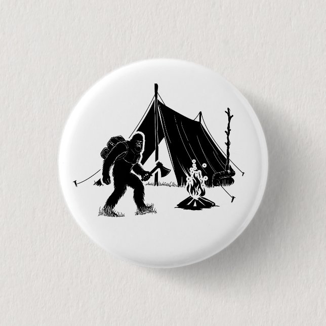 Bushcraft Adventure Camping Bigfoot Button (Vorderseite)
