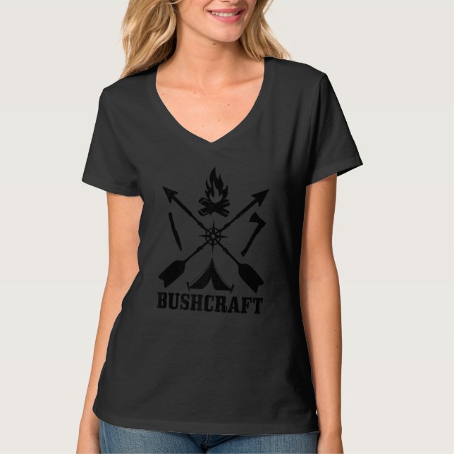 Bushcraft Ax Knife Überleben Outdoor Camping Bushc T-Shirt (Vorderseite)