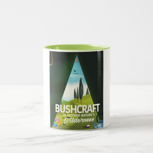 Bushcraft 'Besuchen Sie die Wildnis der Mutter Nat Zweifarbige Tasse (Mittel)